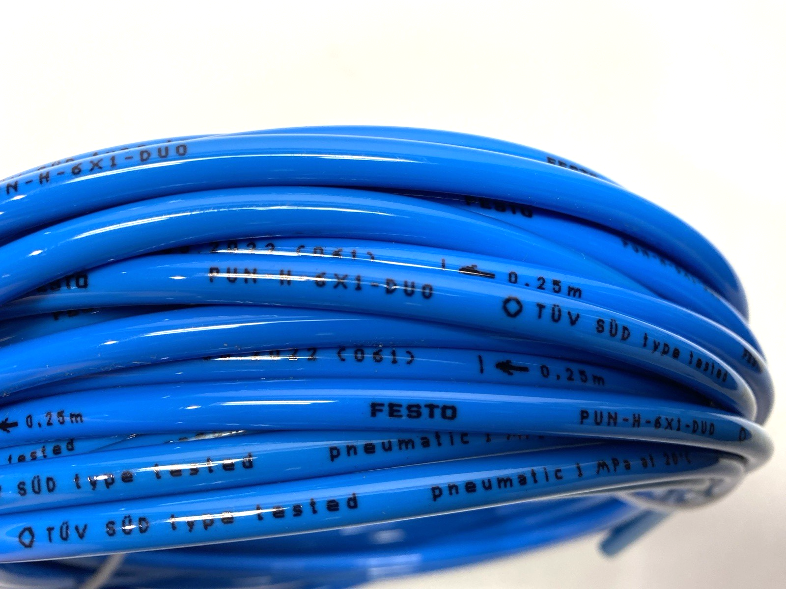 Festo PUN-H-6X1-DUO Pneumatic Tubing 4mm ID 197397 BLUE TUBING ONLY CUT TO 35' - Maverick Industrial Sales