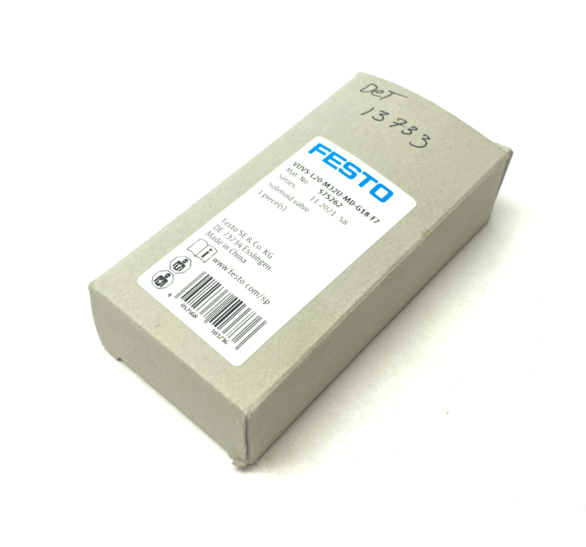 Festo VUVS-L20-M32U-MD-G18-F7 Spring Return Solenoid Valve 575262 - Maverick Industrial Sales