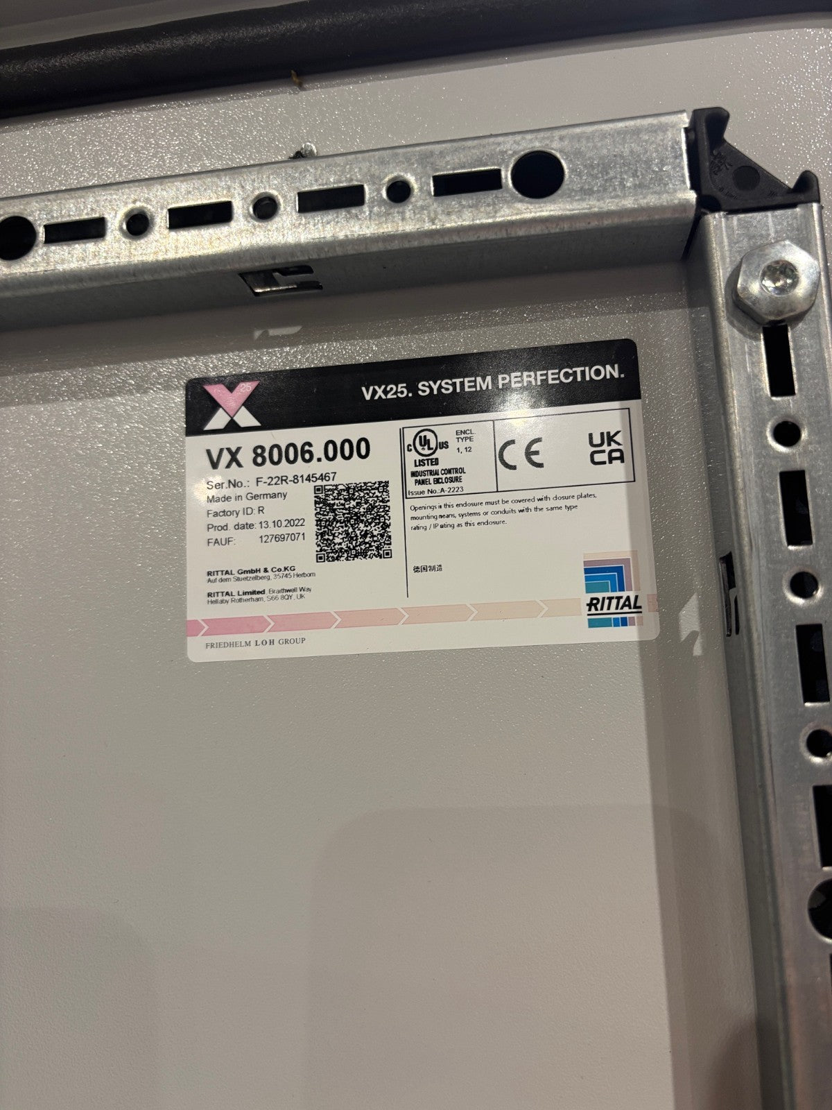 Rittal VX25 Bayed Electrical Enclosure System VX 8006.00 VX 8606.000 64x24x86 - Maverick Industrial Sales