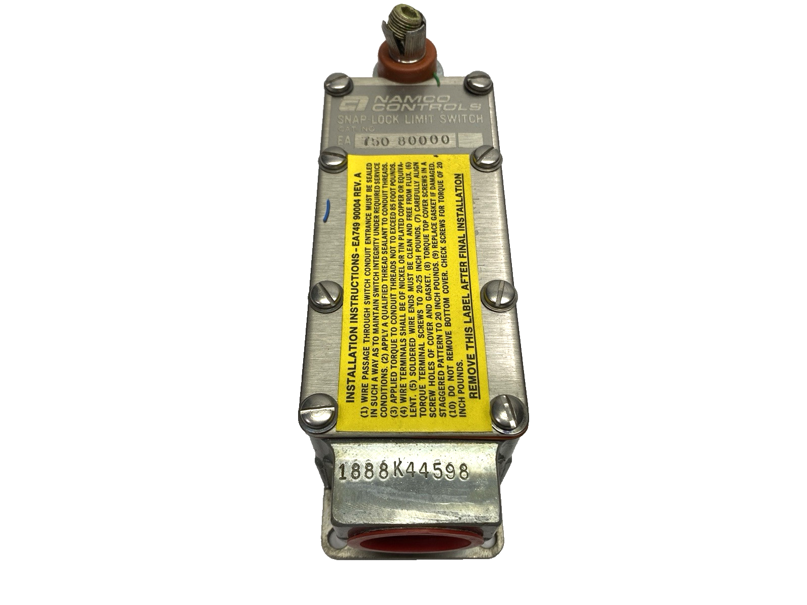 Namco Controls EA750 80000 Snap-Lock Limit Switch BENT SHAFT - Maverick Industrial Sales