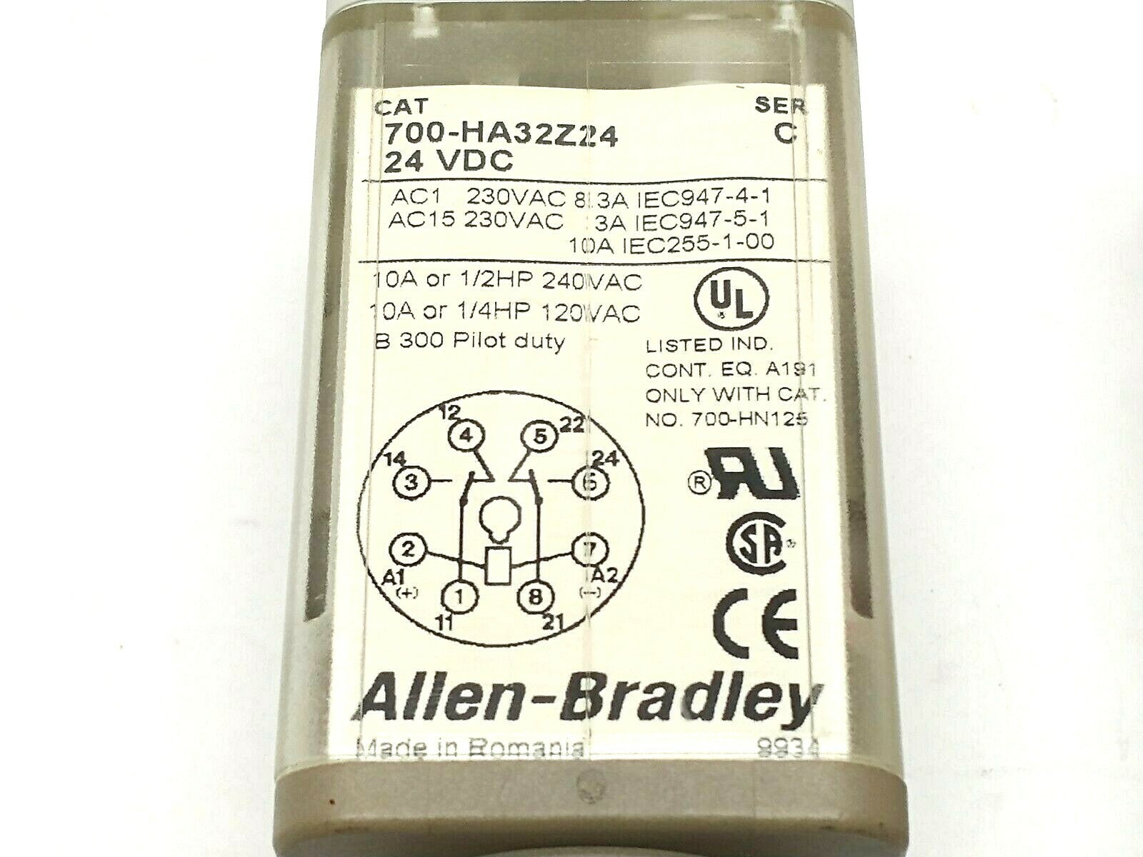 Allen Bradley 700-HA32Z24 Ser. C Ice Cube Relay w/ 700-HN200 Ser. C Base Socket - Maverick Industrial Sales