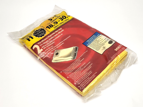 Shop Vac 2 High Efficiency Disposable Filter Bags Type H 5-8 Gallons