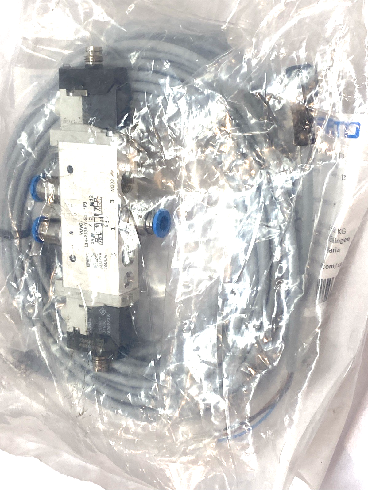 Festo VUVG-L14-P53E-T-Q6-U-1R8L-N4 Air Solenoid Valve w/ connecting cable - Maverick Industrial Sales