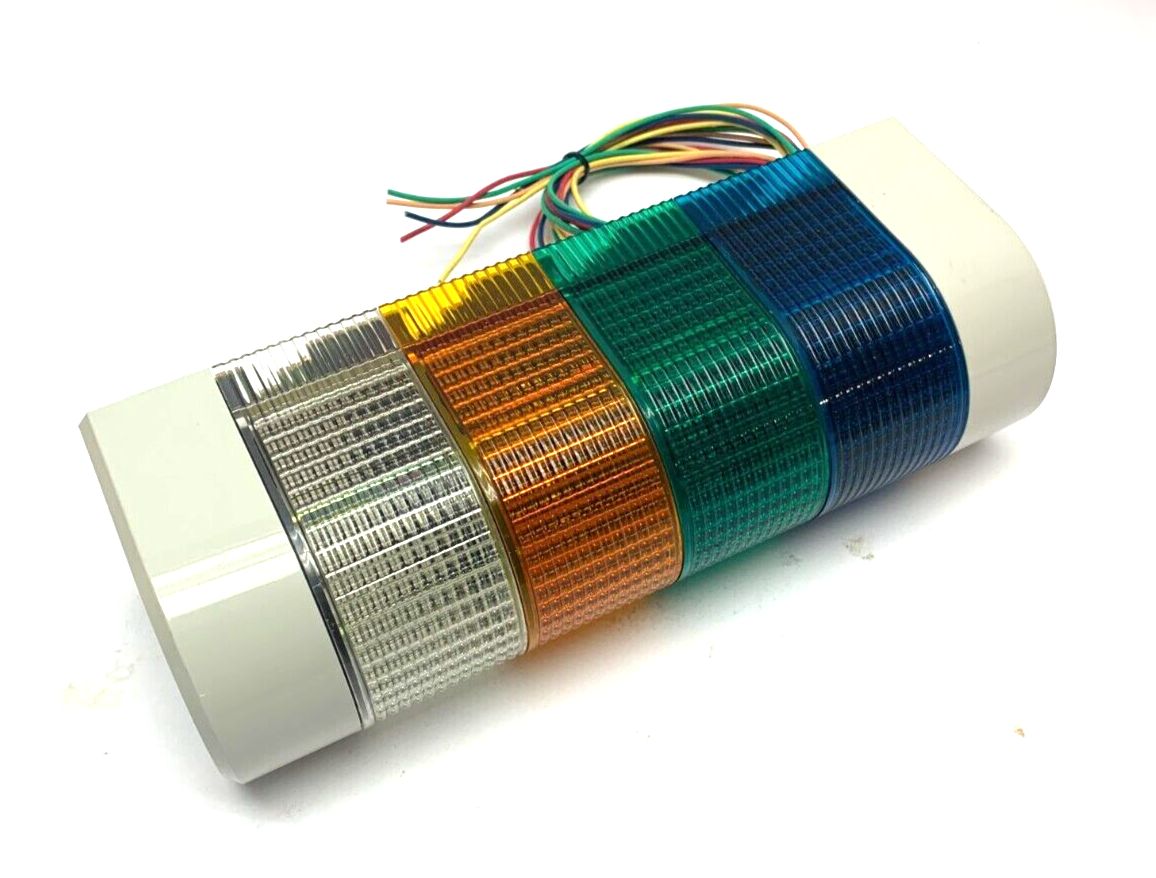 Patlite WM-EN Blue Green Amber White 4-Stage Stack Light Wall Mounted 28V 11W - Maverick Industrial Sales