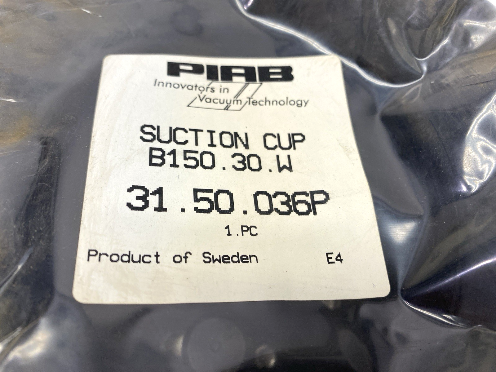 3150036P | Piab Suction Cup B150 Nitrile PVC w/ Washer - New - Maverick Industrial Sales