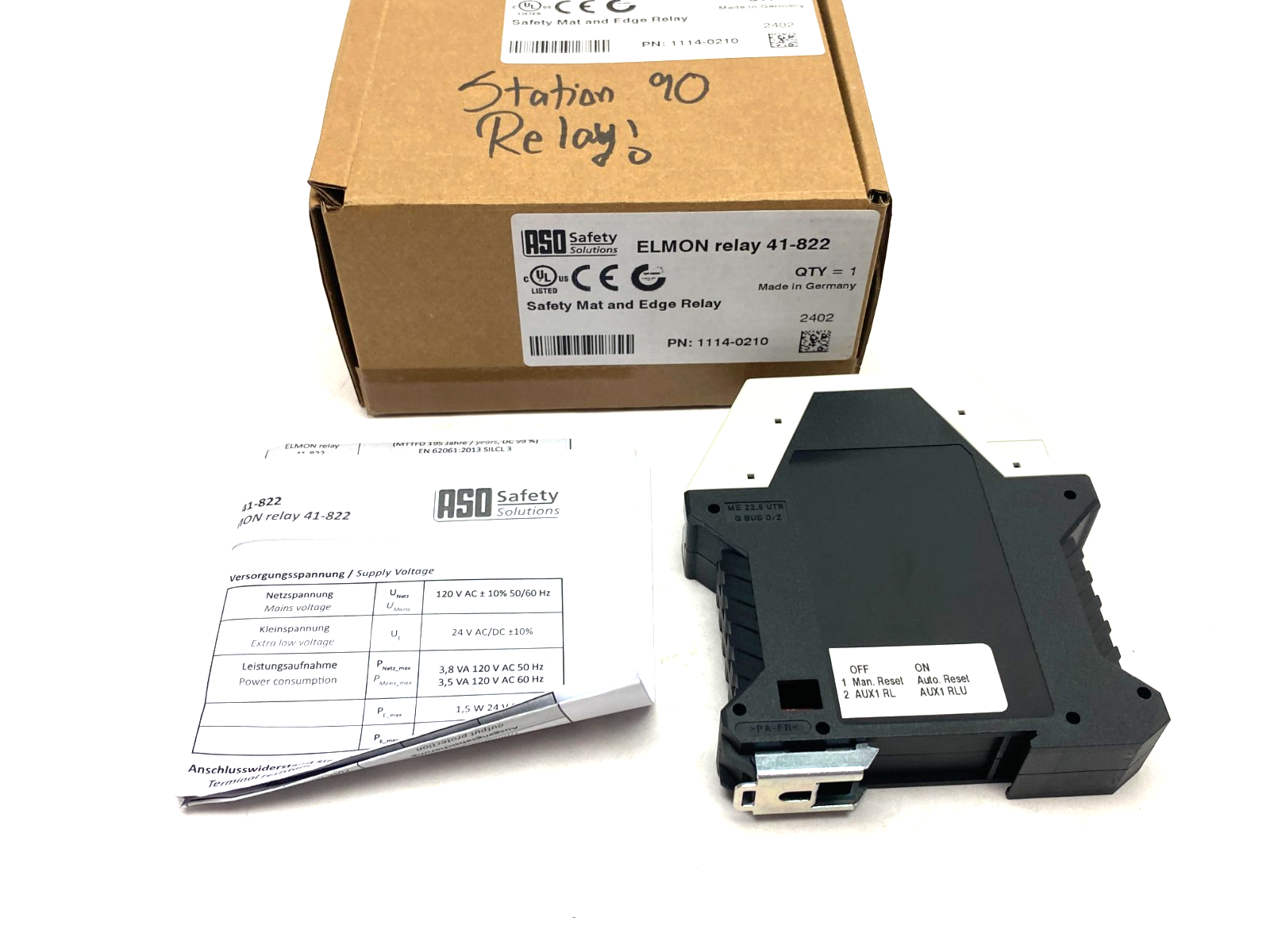 ASO Safety Solutions 1114-0210 Safety Mat and Edge Relay ELMON relay 41-822 - Maverick Industrial Sales