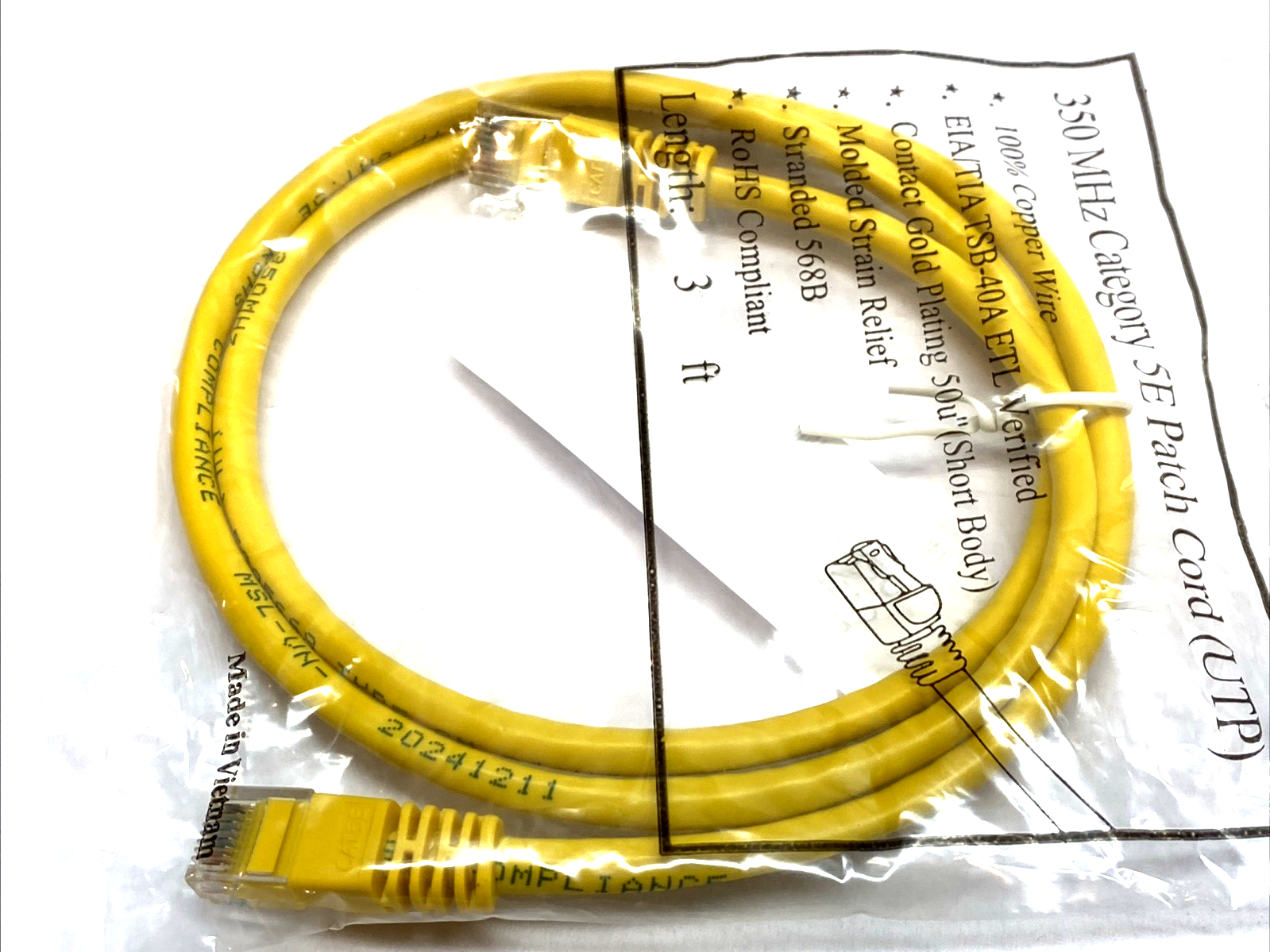 Cat5e E305668 24 AWG 350MHz UTP Type CM Cable LOT OF 4 - Maverick Industrial Sales