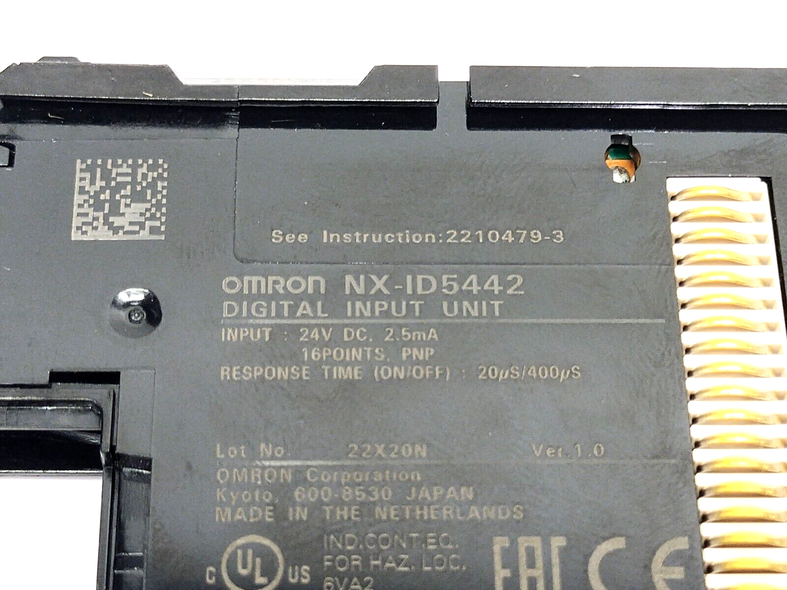 Omron NX-ID5442 Digital Input Unit, 16 Digital Inputs, PNP, 24VDC, NO TERMINAL - Used - Maverick Industrial Sales