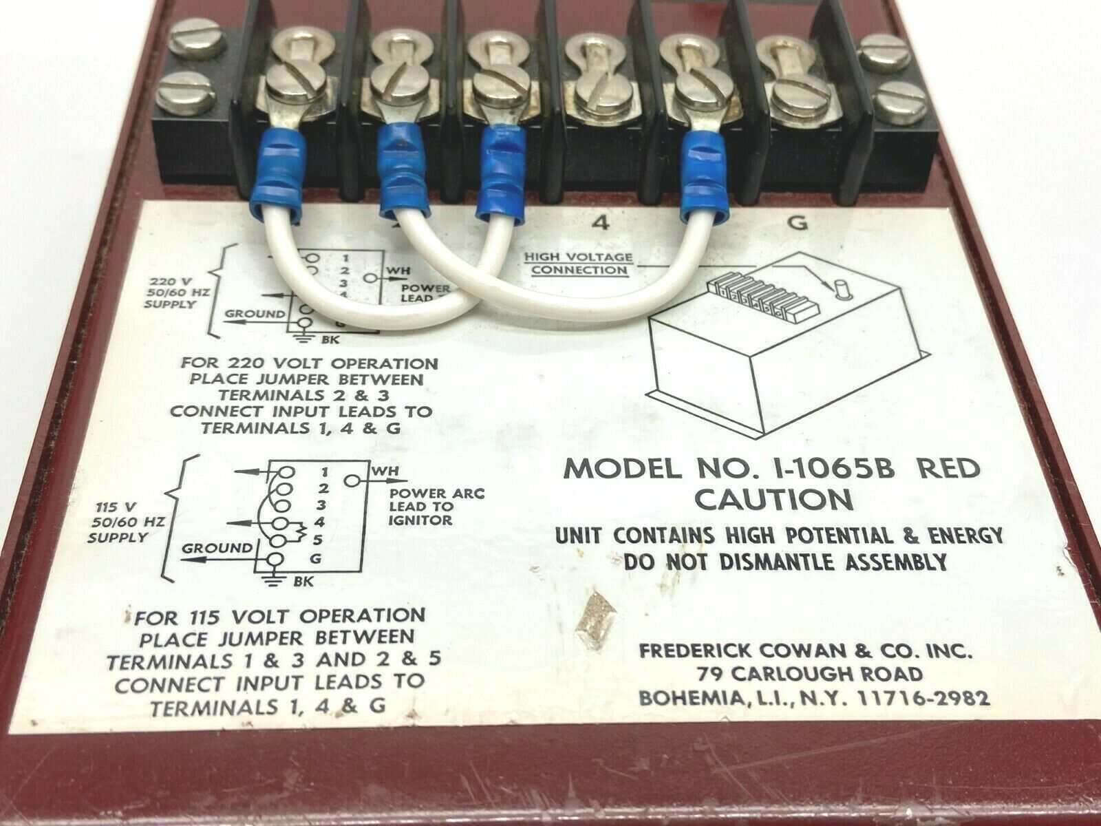 Frederick Cowan I-1065B Power Supply 115-220 Volt 50/60Hz - Used - Maverick Industrial Sales