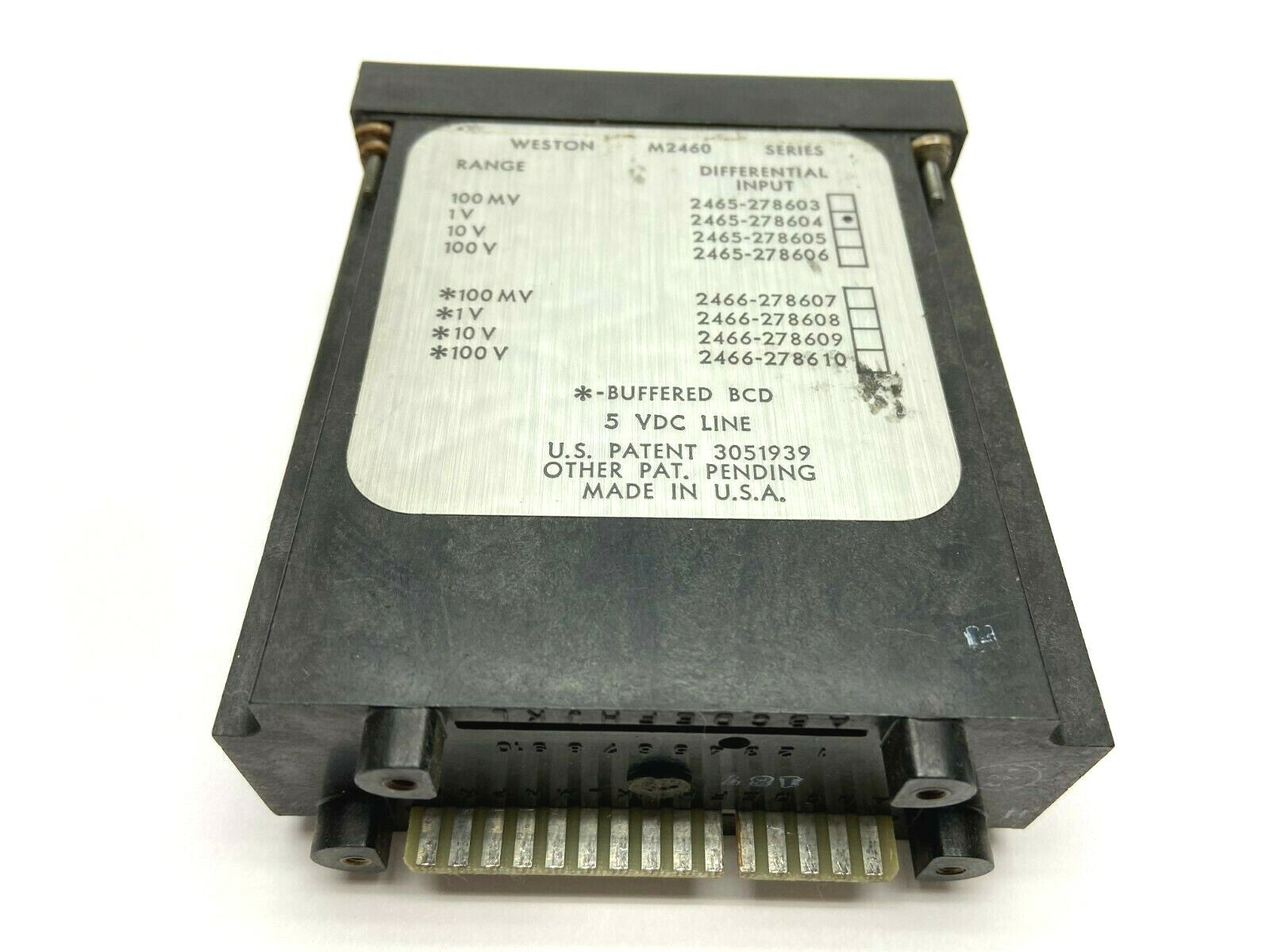 Weston 2465-278604 M2460 Digital Panel Meter 1V Range - Maverick Industrial Sales