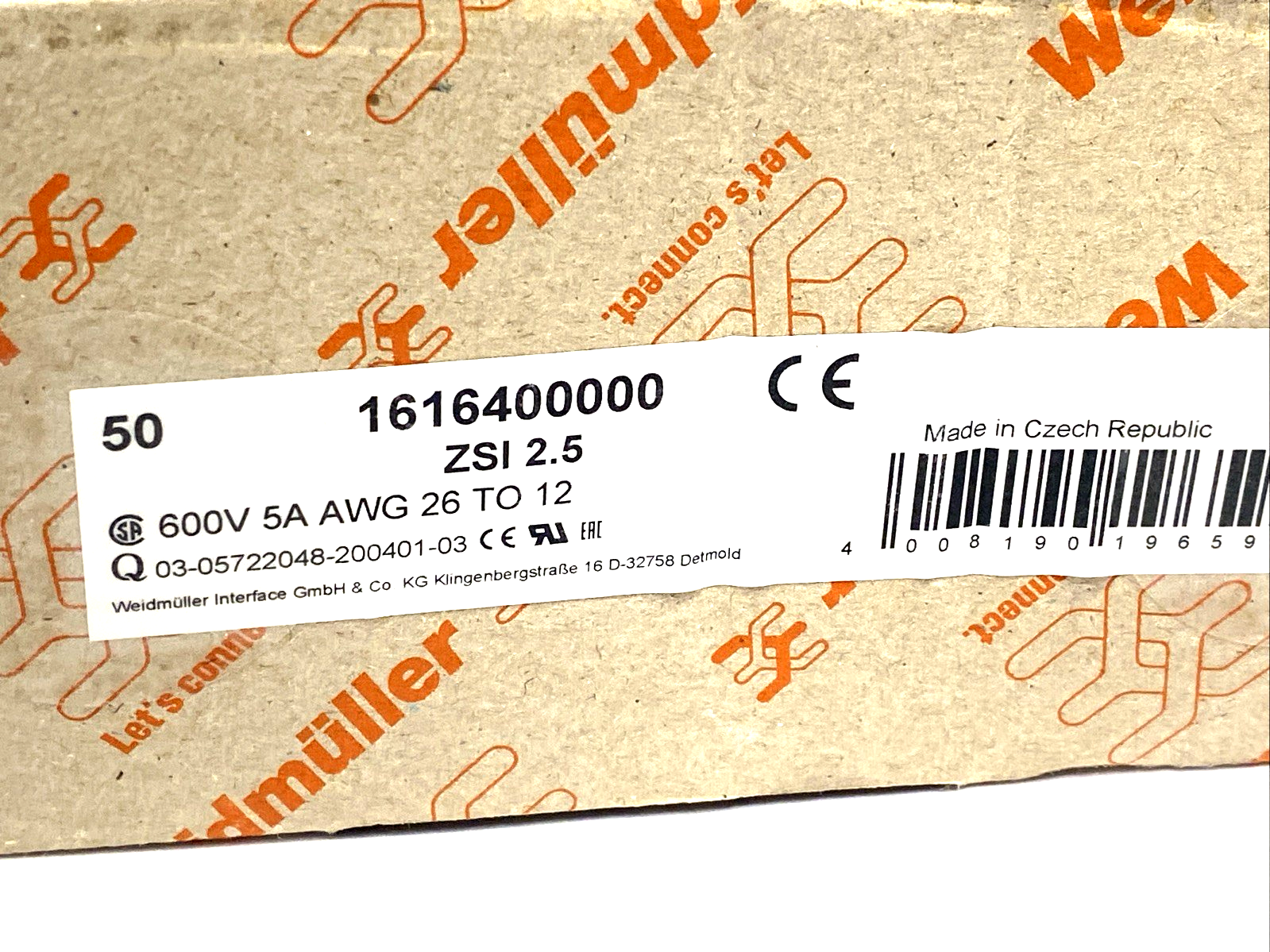 Weidmuller ZSI 2.5 Fuse Terminal Block 2.5mm² Dark Beige 1616400000 LOT OF 29 - Maverick Industrial Sales