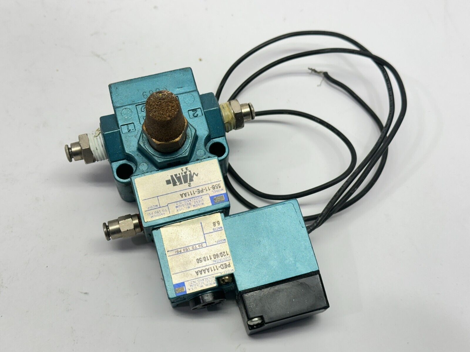 MAC Valves 55B-11-PE-111AA Pneumatic Solenoid Valve 120V 6.8W - Maverick Industrial Sales