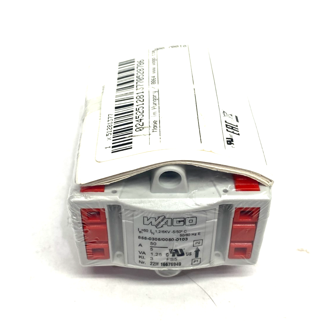 Wago 855-305/050-103 Plug In Current Transformer 50 A / 5 A 855-0305/0050-0103 - Maverick Industrial Sales