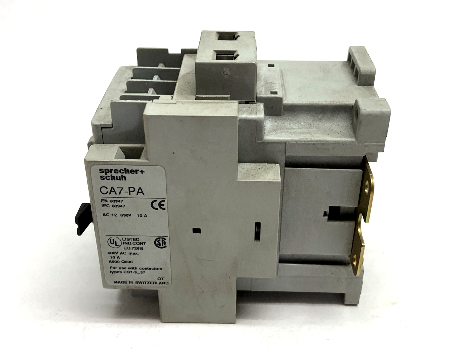Sprecher+Schuh CA7-12-10 Contactor 550V 50Hz 600V 60Hz w/ CA7-PA Aux Contact - Maverick Industrial Sales