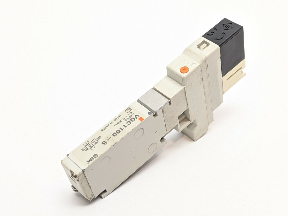 VQC1100-5 | SMC Single Solenoid Plug-in Valve 5 Port - Used - Maverick Industrial Sales