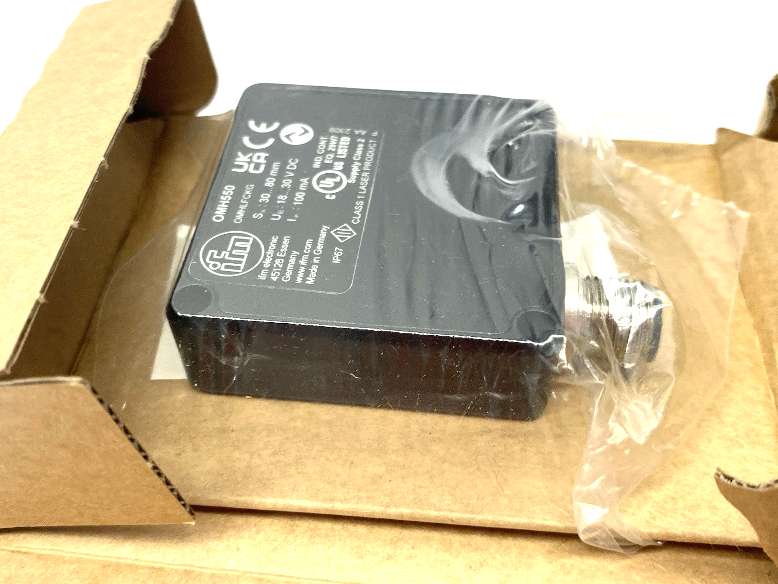 Ifm OMH550 Optical Laser Distance Sensor, Micrometer Range, OMHLFCKG/IO-Link/US - Maverick Industrial Sales