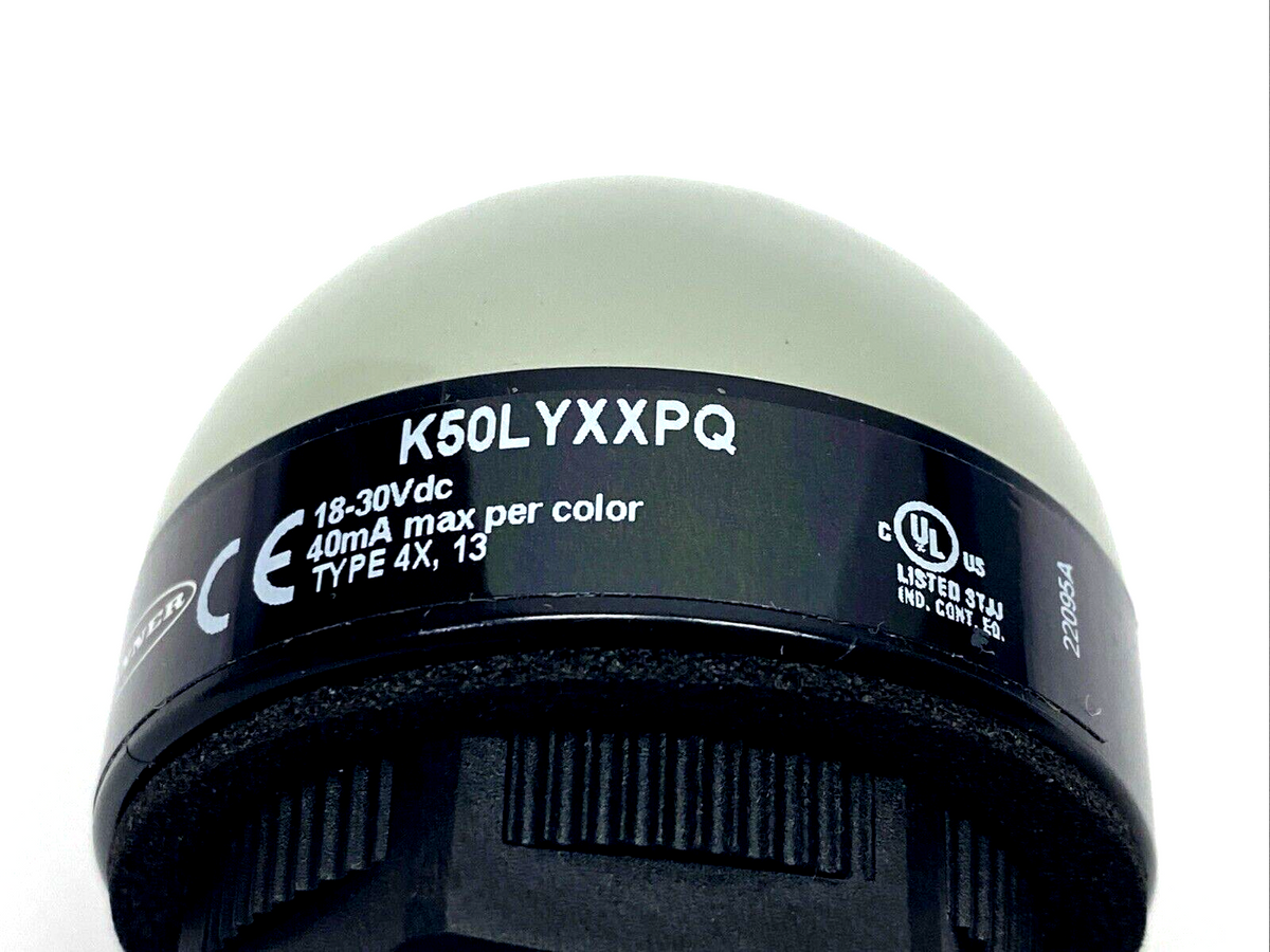 K50LYXXPQ, 78075 | Banner K50LYXXPQ 50mm General Purpose LED Indicator, Yellow, M12, 78075 - Maverick Industrial Sales