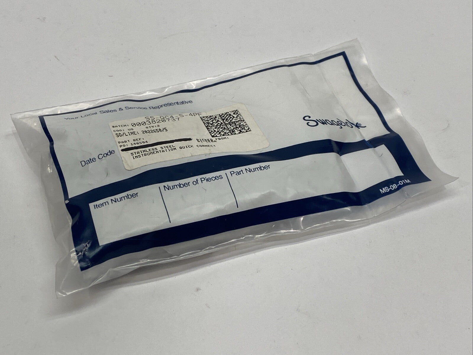 Swagelok SS-QC4-S-4PF Instrumentation Quick Connect Stem 0.3 Cv 1/4" Female NPT - Maverick Industrial Sales