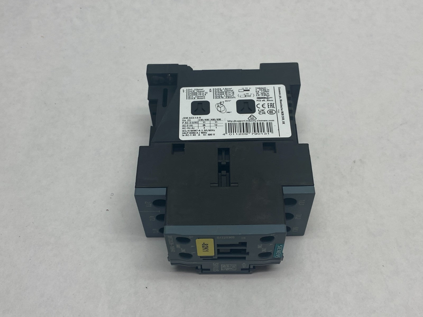 Siemens 3RT2026-1BB40 SIRIUS Power Contactor 3-Pole AC3:11KW 1NO+1NC DC24V - Maverick Industrial Sales