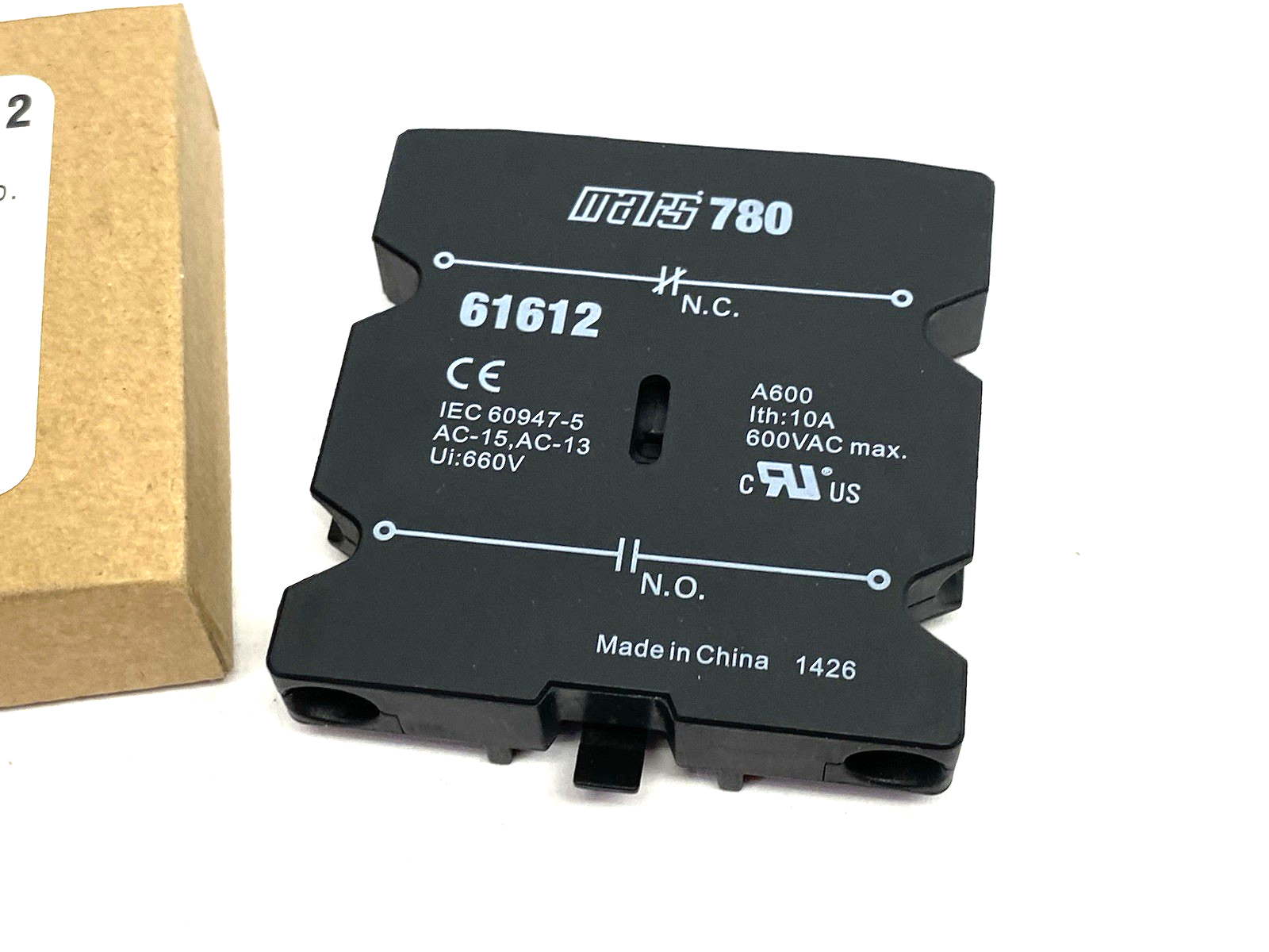 61612 | Mars Auxiliary Switch 1N.O. - 1N.C. for 3P 25-60Amp, Furnas 49ACR6 - New – Open box - Maverick Industrial Sales