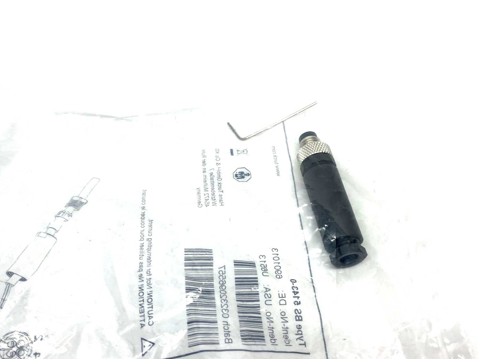 Turck BS 5143-0 Field Wireable Connector Male 4-pin M8, U6513, 6901013 - Maverick Industrial Sales
