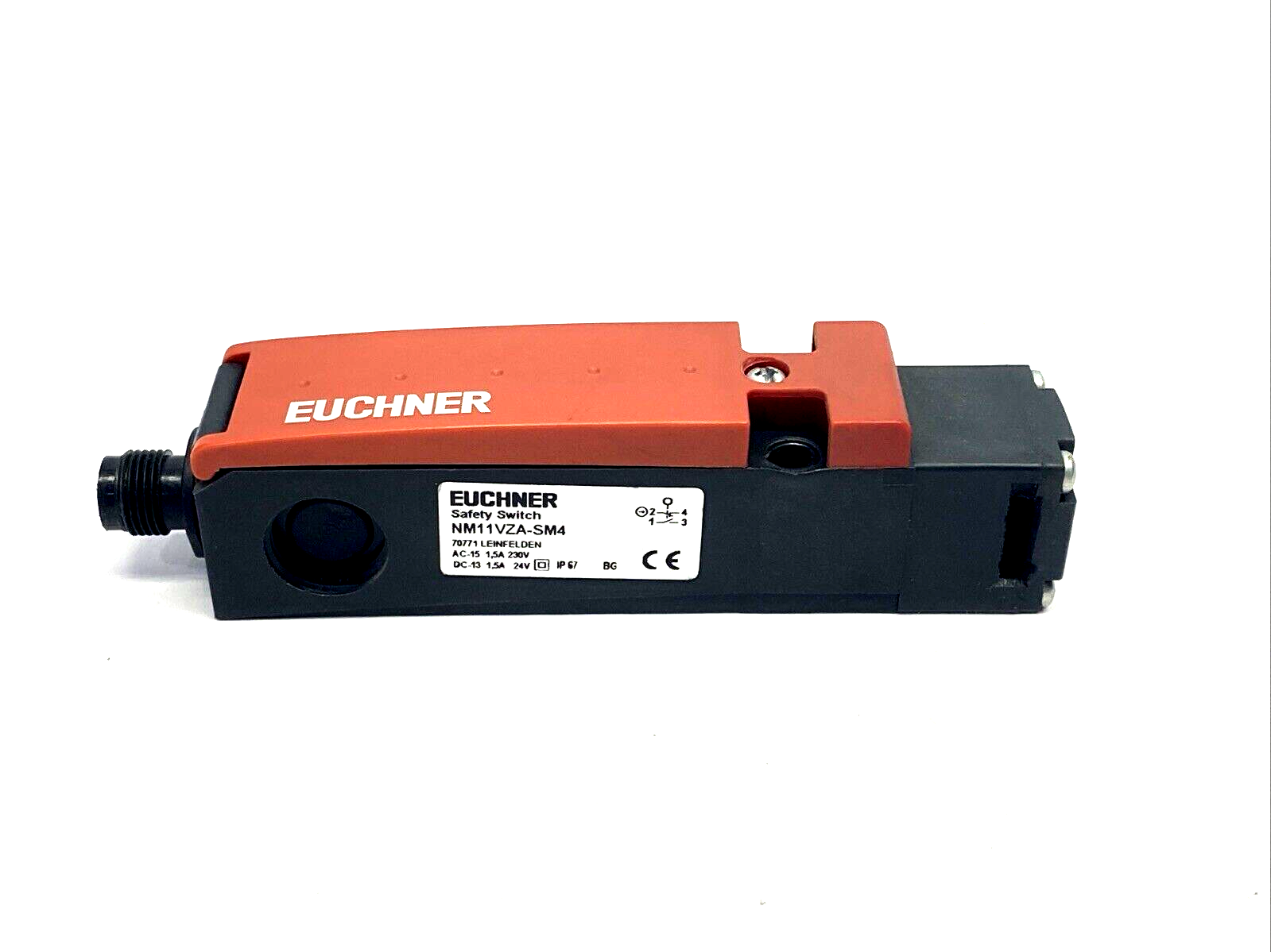 Euchner NM11VZA-SM4 Electromechanical Safety Switch M12 4-Pin Male 085626 - Maverick Industrial Sales