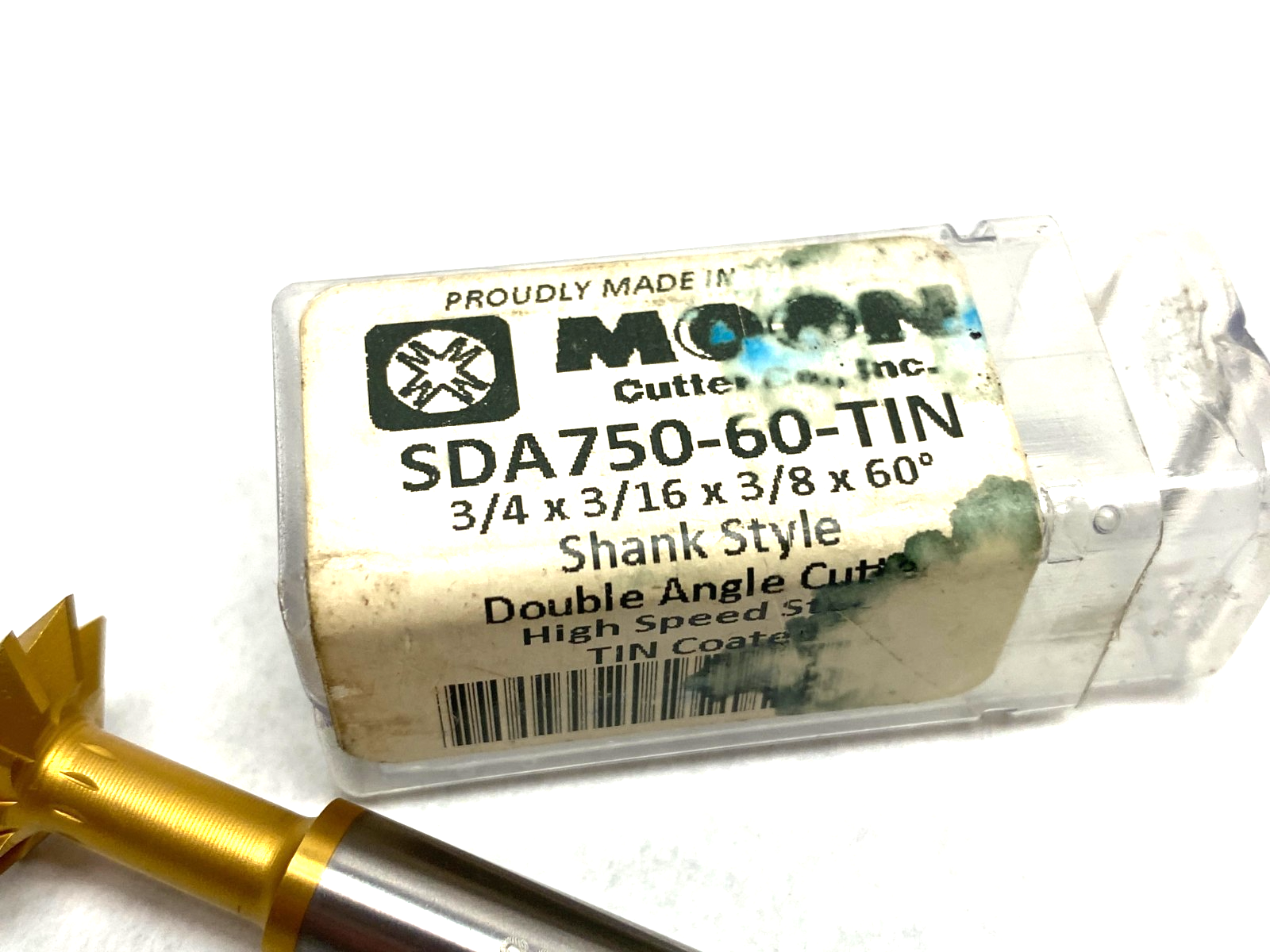 Moon SDA750-60-TIN Shank Style Double Angle Cutter 3/4 x 3/16 x 3/8 x 60° HSS - Maverick Industrial Sales