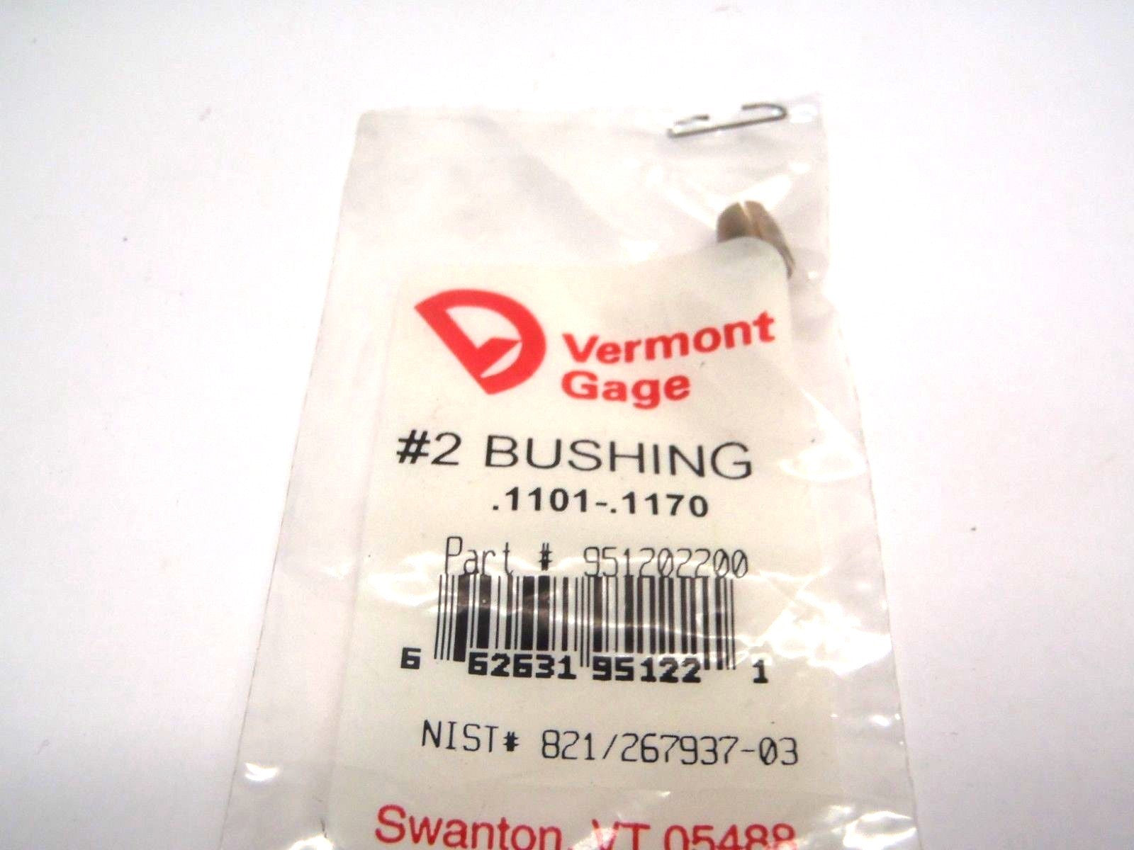 Vermont Gage 951202200 #2 Bushing Reversible Pin Gauge .1101-.1170 - Maverick Industrial Sales