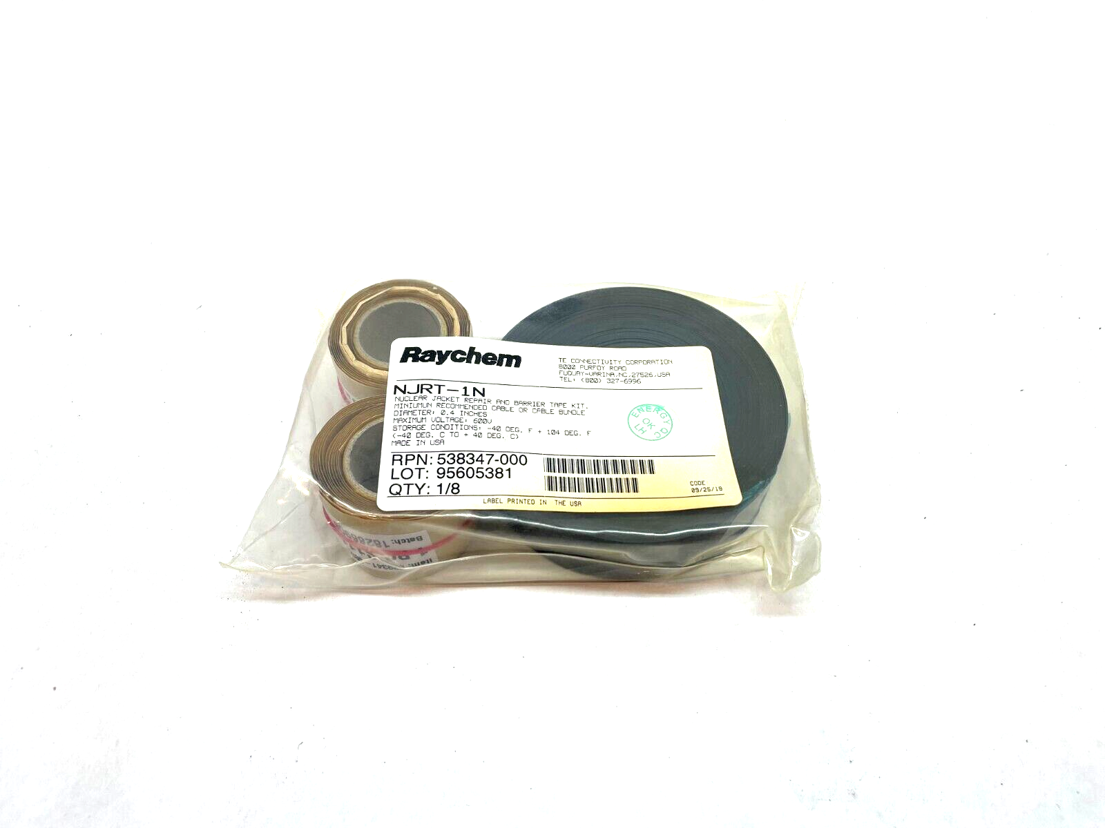 Raychem NJRT-1N Nuclear Jacket Repair and Barrier Tape Kit, DATE CODE 09/25/19 - Maverick Industrial Sales