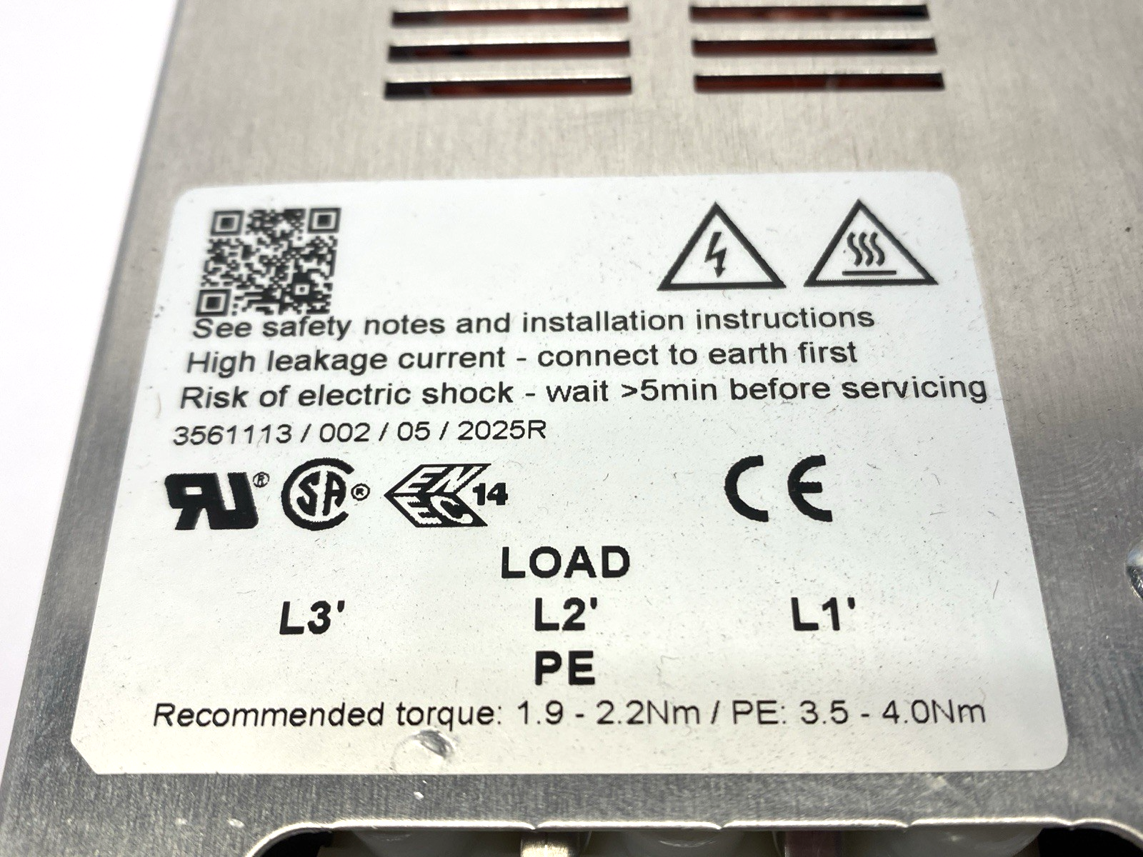 Schaffner FN3258H-130-35 Power Line Filter 3-Phase 520/300V 130A - Maverick Industrial Sales