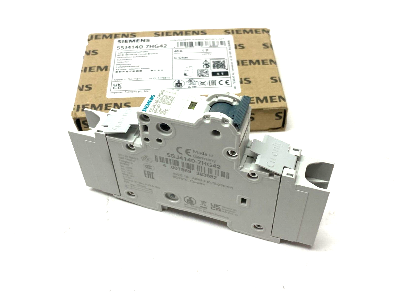 Siemens 5SJ4140-7HG42 Miniature Circuit Breaker 40A 1-Pole 277V - Maverick Industrial Sales