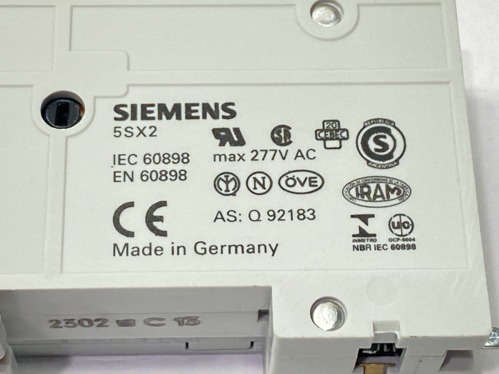 Siemens 5SX21C13 Miniature Circuit Breaker 1P 13A 277VAC w/5SX9100HS Aux Contact - Maverick Industrial Sales