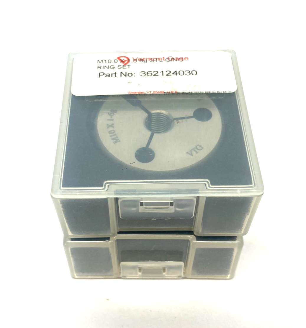 Vermont Gage 362124030 Threaded Ring Gauge Set M10x1 6G - Maverick Industrial Sales