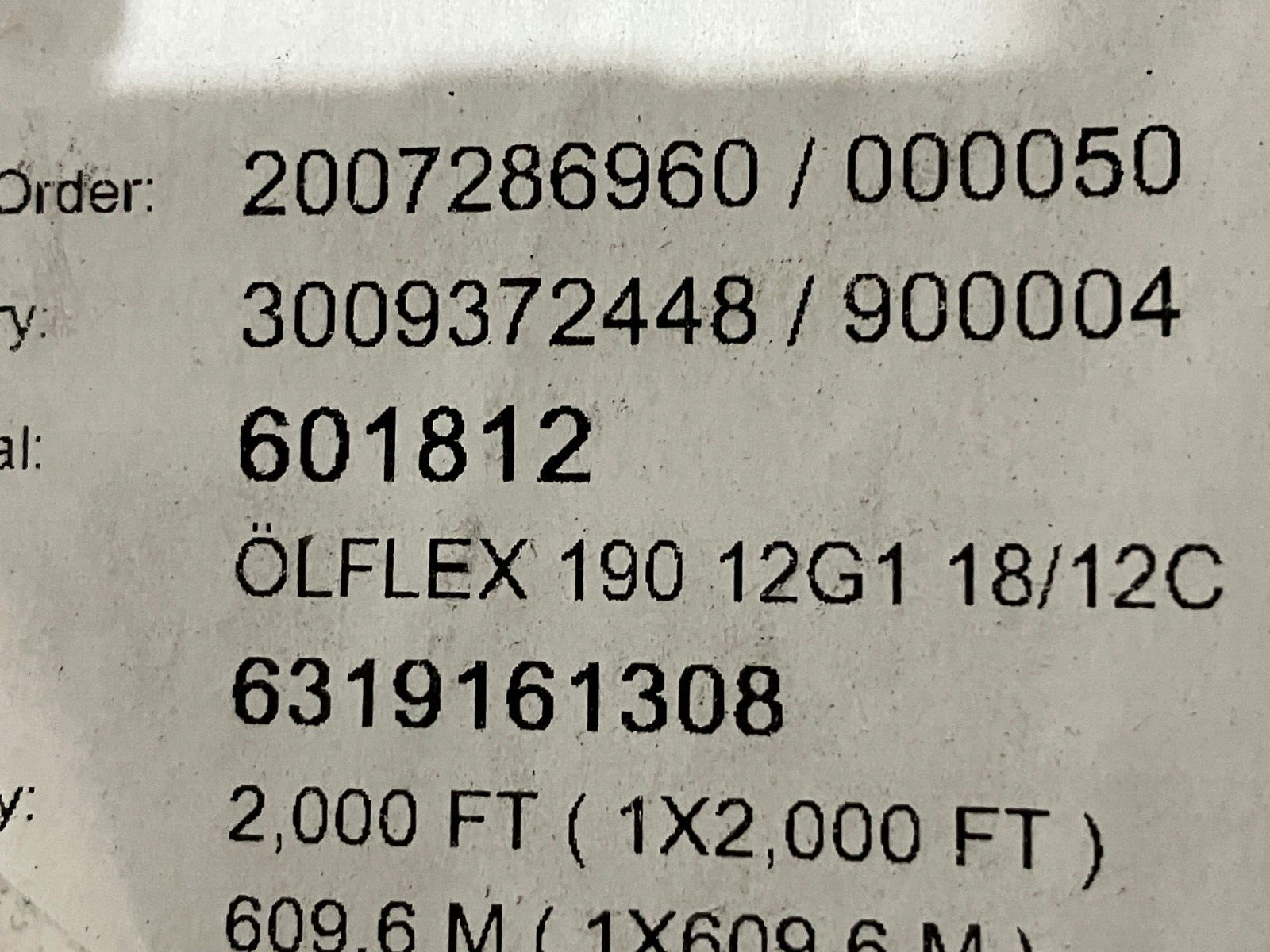 Lapp 601812 Olflex 190 18 AWG Cable 12C Gray 10' FT - Maverick Industrial Sales