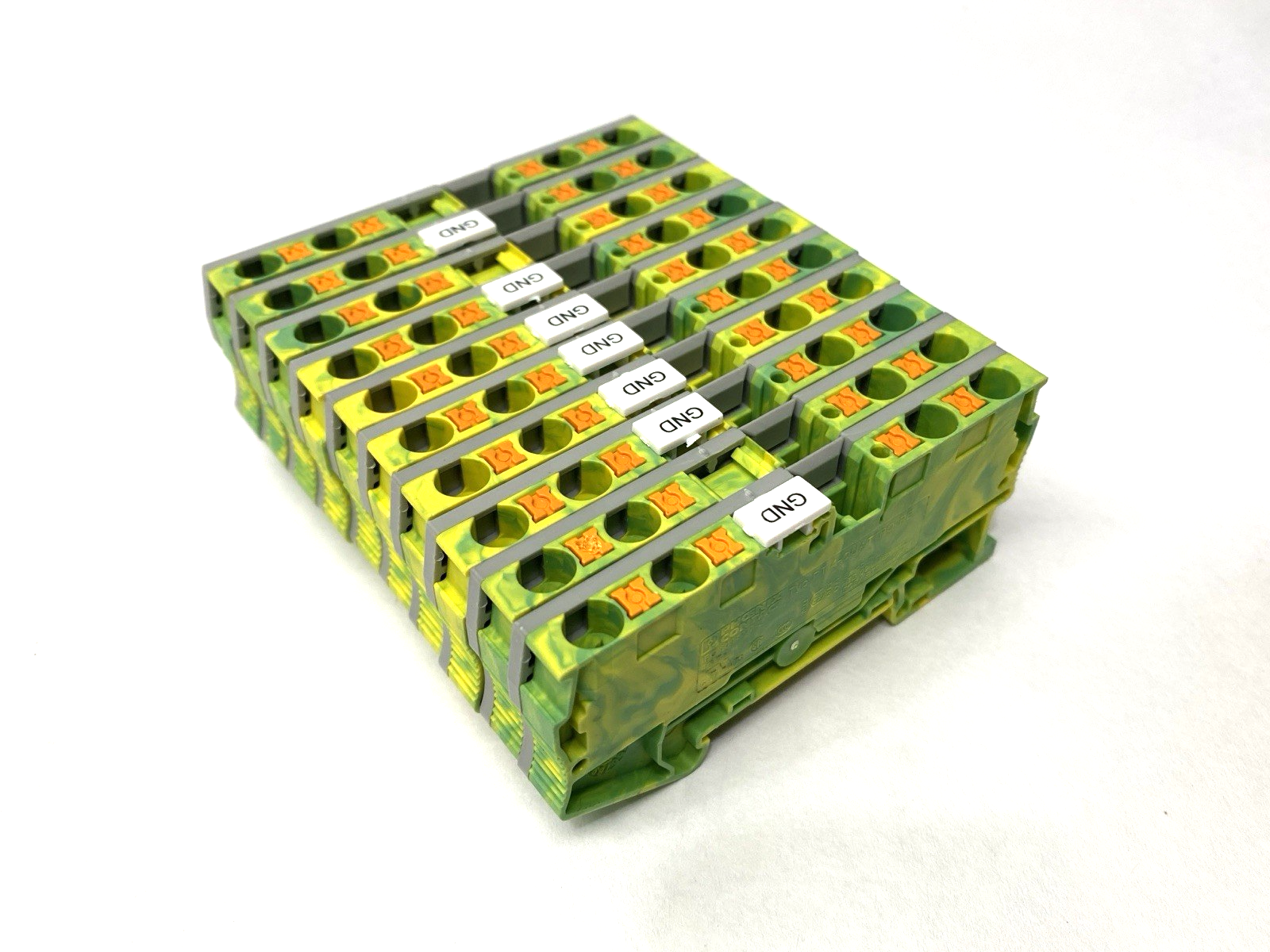 PT 4-QUATTRO-PE | Phoenix Contact Terminal Block 3211809 w/ End Covers LOT OF 10 - Used - Maverick Industrial Sales