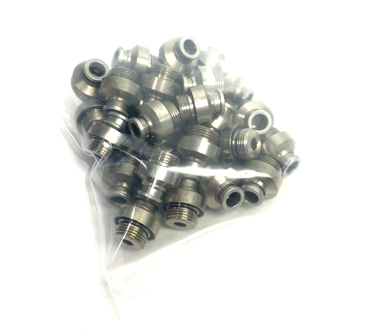 KQB2S08-G03 | SMC Metal Straight Male Fitting, Internal Hex 8mm OD Tube LOT OF 29 - New – Open box - Maverick Industrial Sales