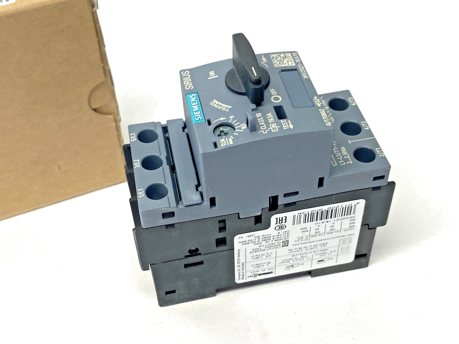 Siemens 3RV2021-1KA10 Circuit breaker Size S0 for Motor Protection 12.5A - Maverick Industrial Sales