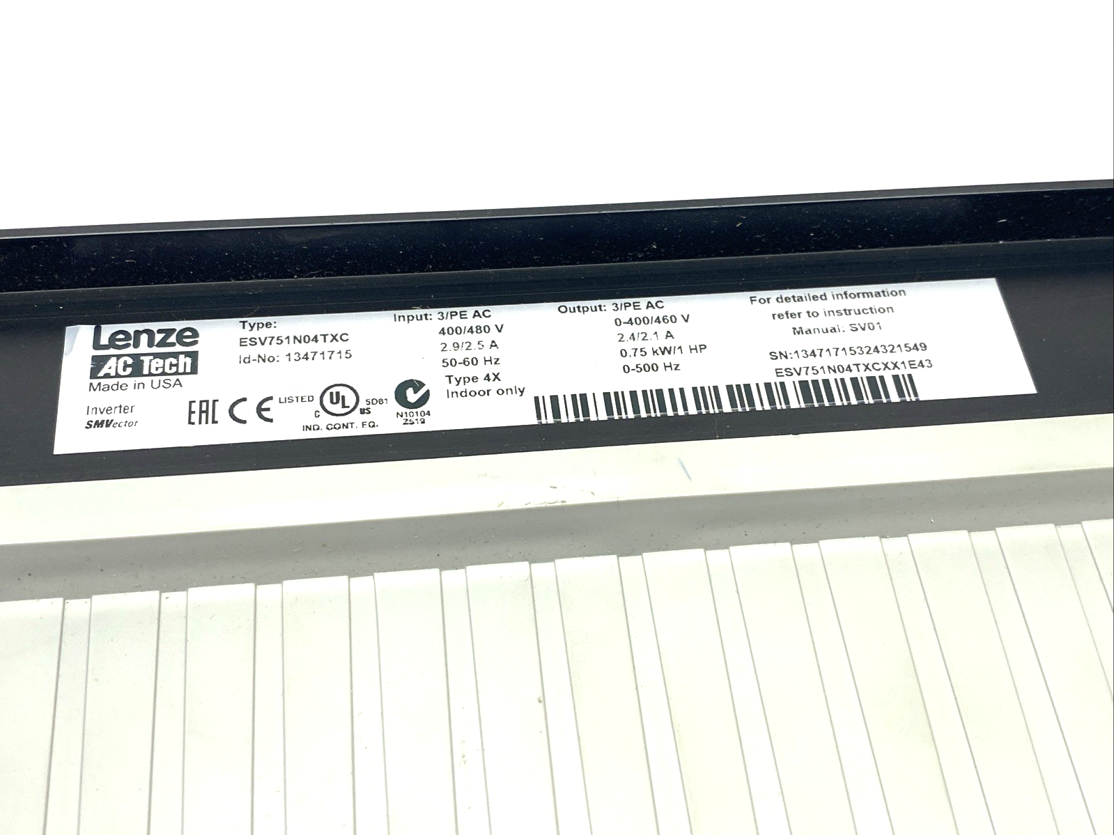 Lenze ESV751N04TXC SMVector Drive 3PH 480VAC Dorner 32MV4341 - Maverick Industrial Sales