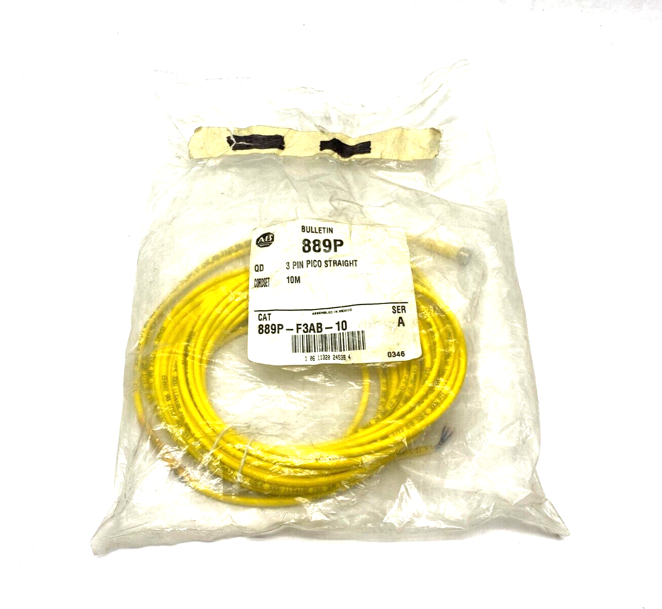 Allen Bradley 889P-F3AB-10 Ser. A Straight Pico Connecting Cordset 3-Pin, 10m - Maverick Industrial Sales