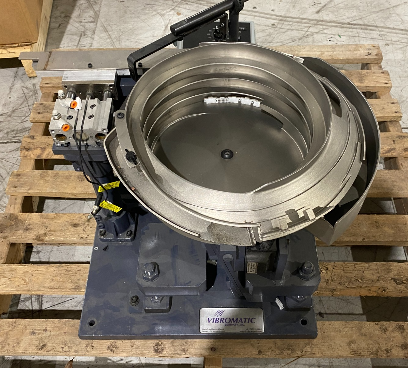 Vibromatic 12" Vibrating Bowl Feeder w/ H002 Feeder/Incline Controller - Used - Maverick Industrial Sales