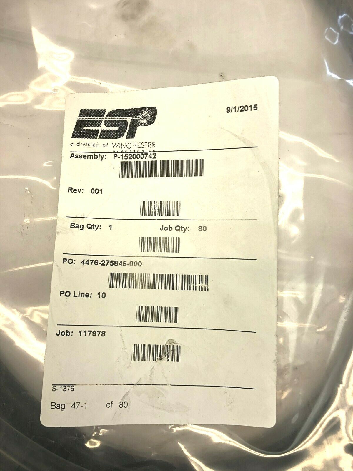 Winchester ESP P-152000742 Cable Assembly, UPS E4 Jumper Cables, Lug to Square - Maverick Industrial Sales
