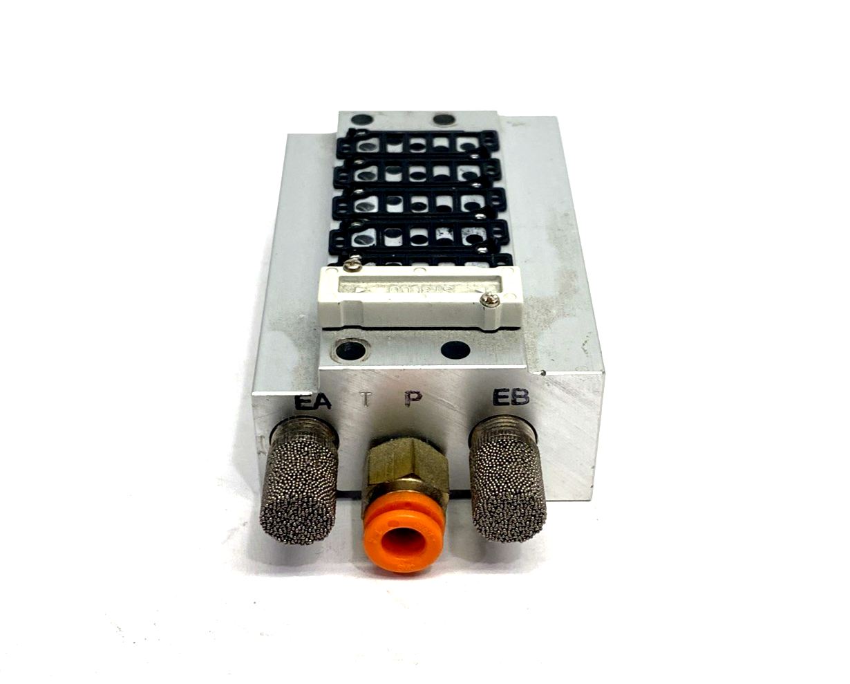 SMC SS5Y3-41-06-M5 4/5-Port Pneumatic Solenoid Valve Manifold Base, 6-Station - Maverick Industrial Sales