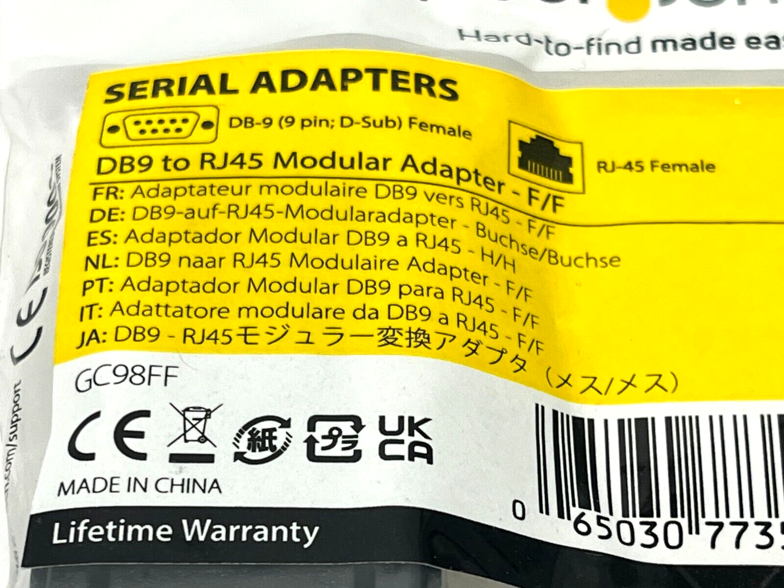 StarTech GC98FF DB9 to RJ45 Modular Adapter - F/F - Maverick Industrial Sales