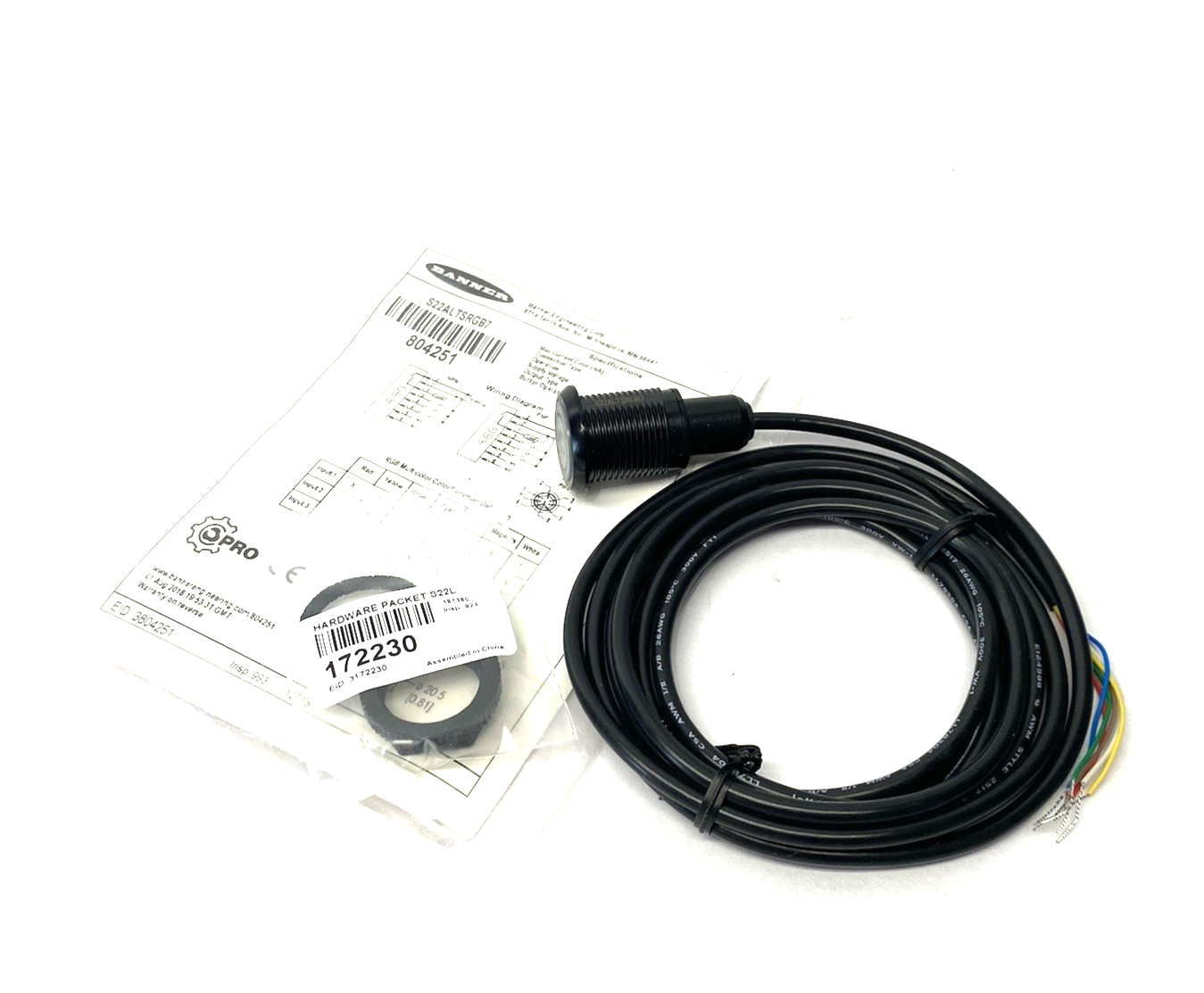 Banner S22ALTSRGB7 Pro Touch Series: 7-color RGB Touch Sensorl, Norm Open 804251 - Maverick Industrial Sales
