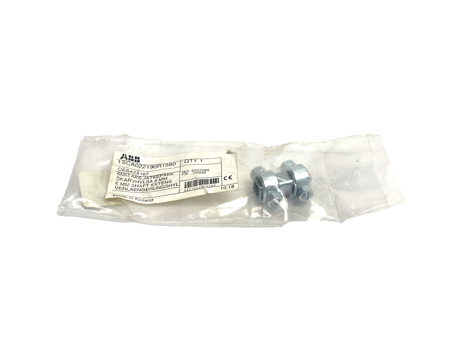 OESAZX167 | ABB 6mm Power Transmission Shaft Coupler 1SCA022190R1560 - New - Maverick Industrial Sales