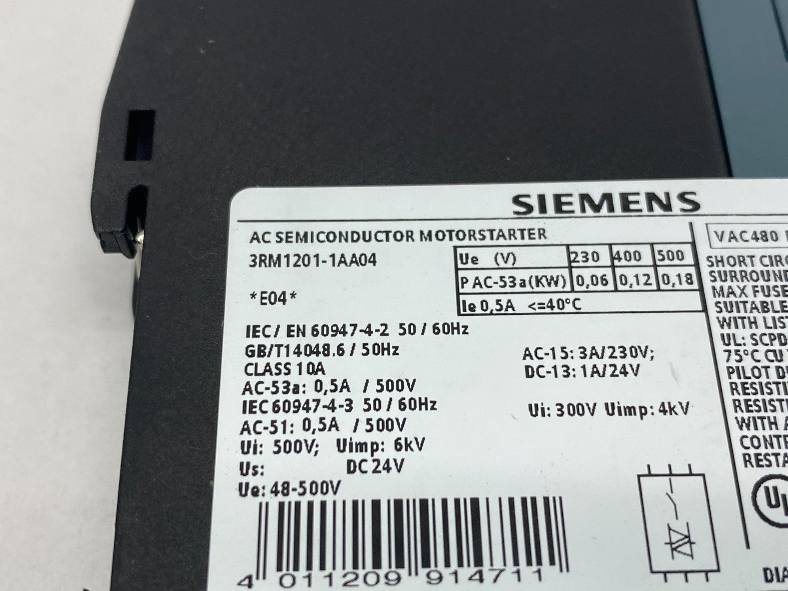 Siemens 3RM1201-1AA04 SIRIUS Reversing Motor Starter AC Semiconductor - Maverick Industrial Sales