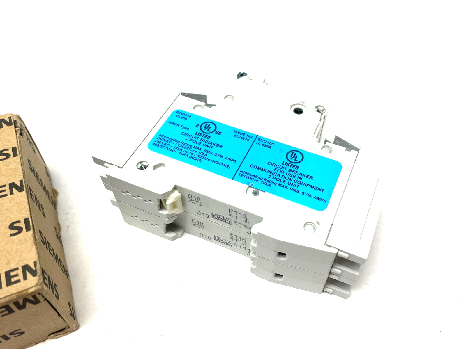 Siemens 5SJ4210-8HG41 Miniature Circuit Breaker 2-Pole 10A D-Char. - Maverick Industrial Sales