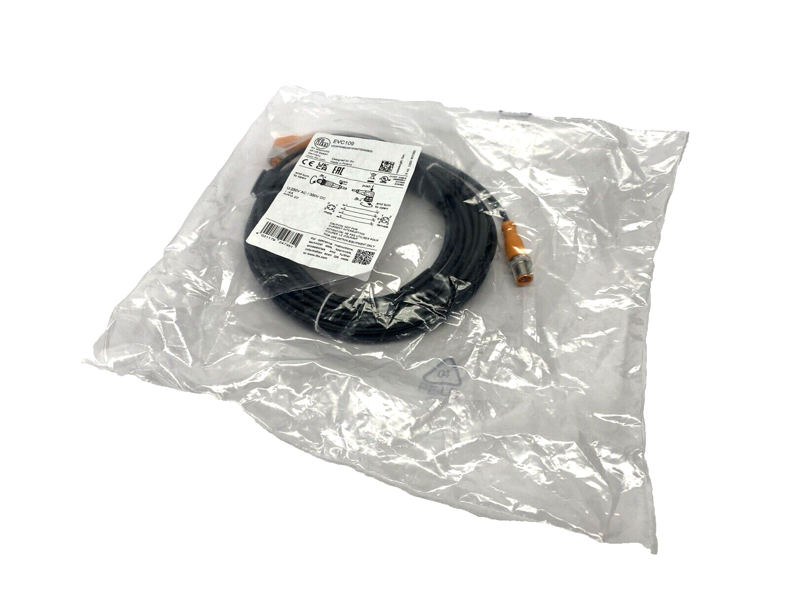 ifm EVC109 Cordset M12 Male To Angle Female 10m VDOAH040MSS0010H04STGH040MSS - Maverick Industrial Sales