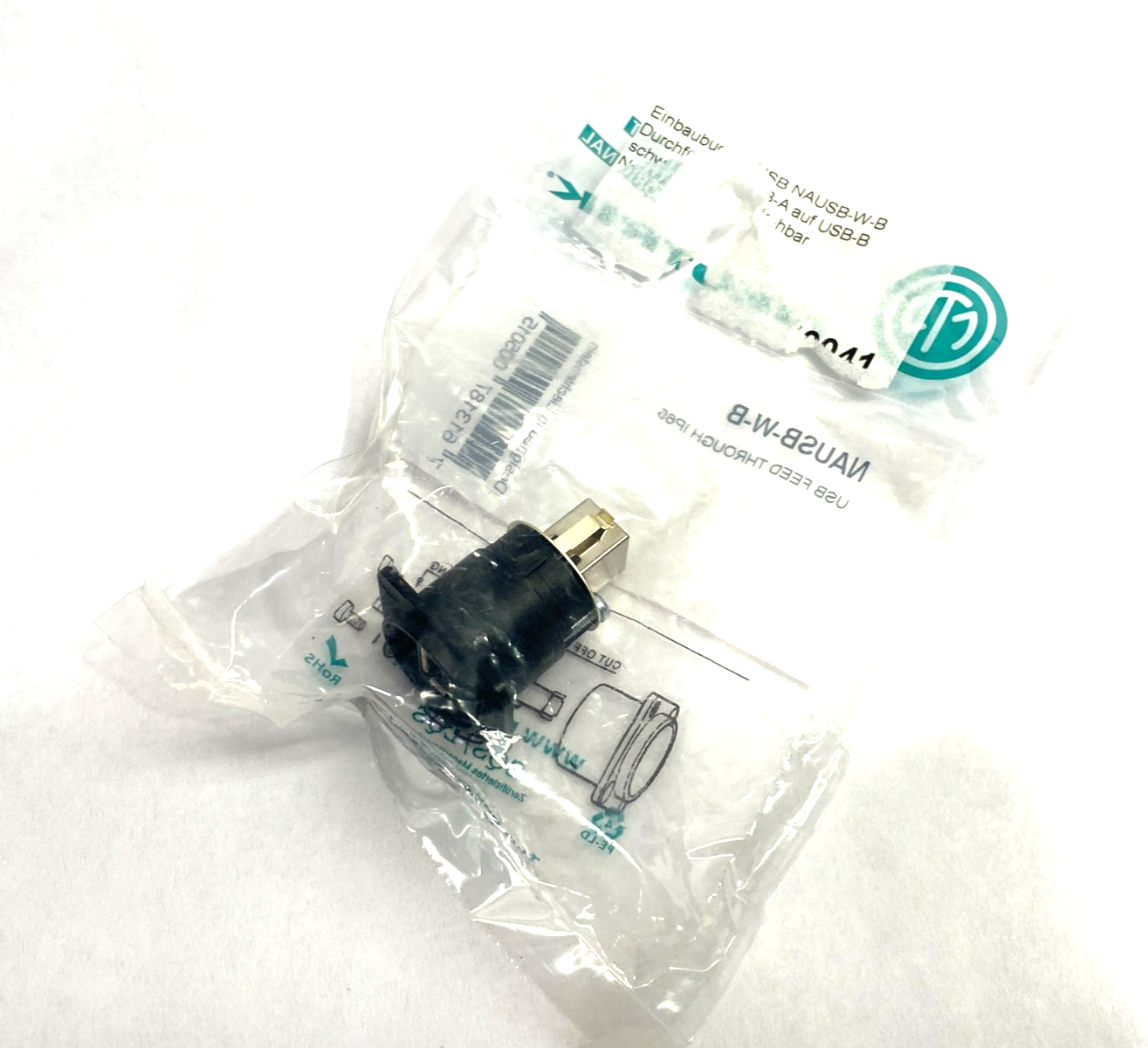 NAUSB-W-B | Neutrik Reversible USB A/B Adapter Feed-Through - New - Maverick Industrial Sales