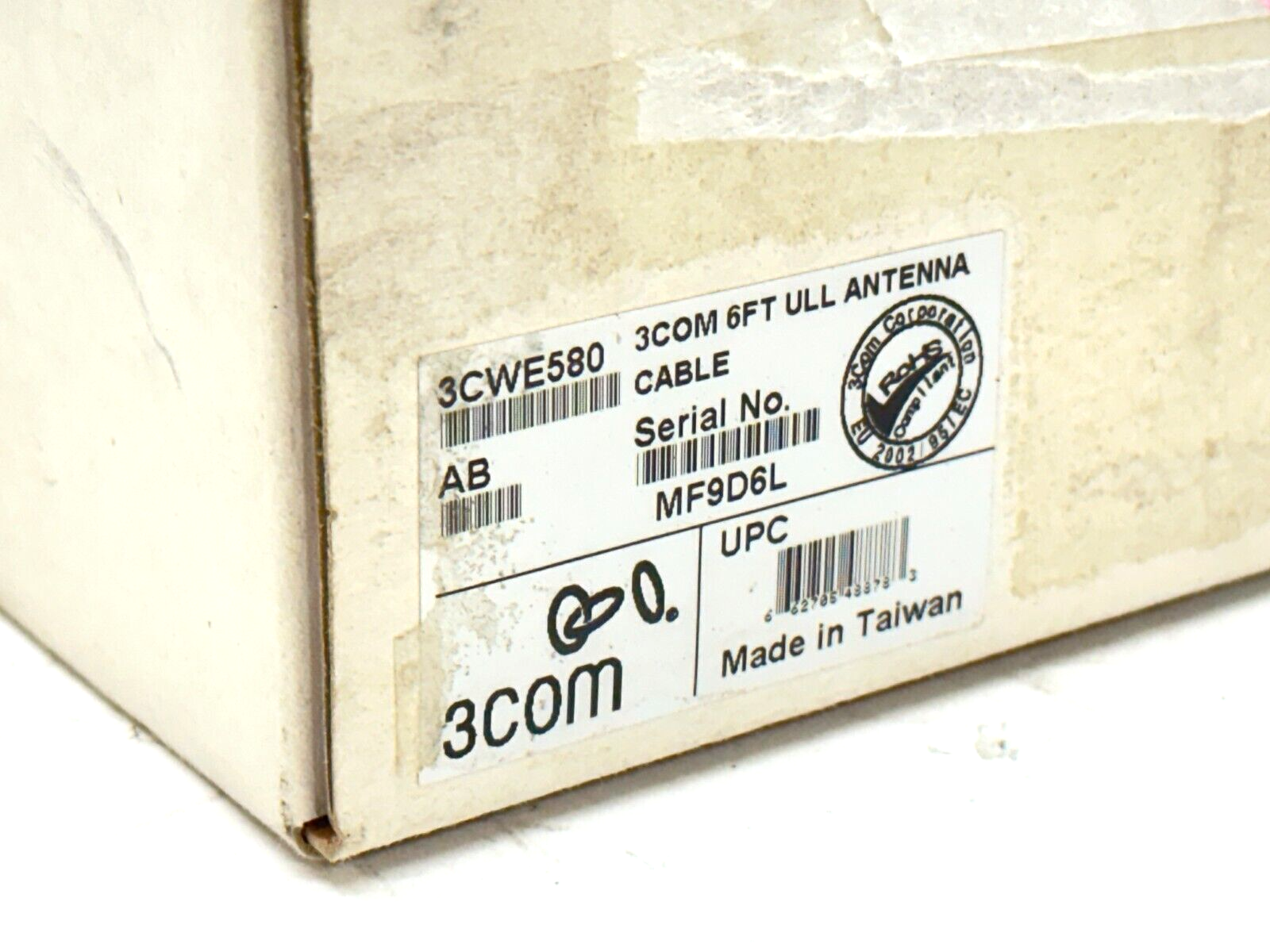 3COM 3CWE580 AB 6' ULL Antenna Cable SMA-Male Coaxial N-Series - Maverick Industrial Sales